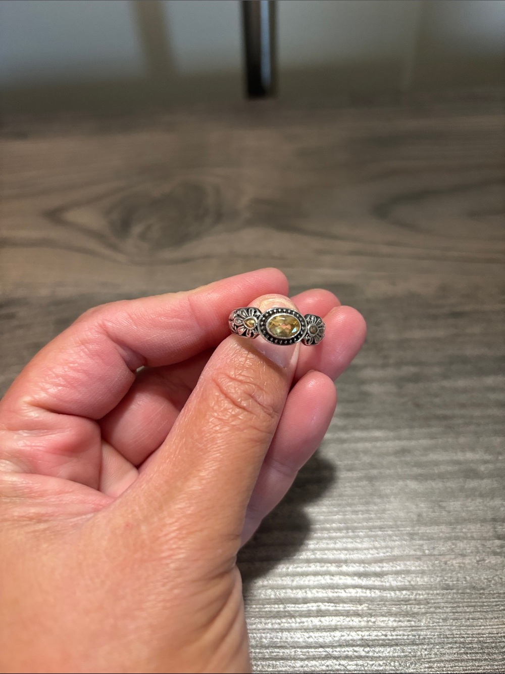 Sterling Silver Citrine Ring with 18k Gold Accents